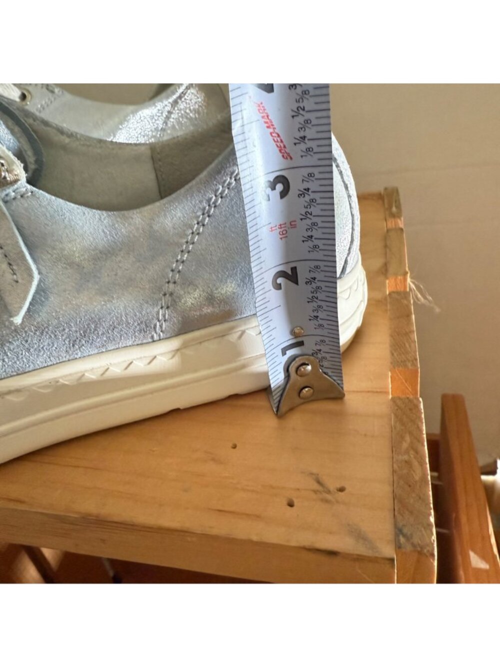 Paul Green Size 7 Womens Tamara Mineral Antic Bluish Gray Metallic Sneaker - Picture 8 of 16